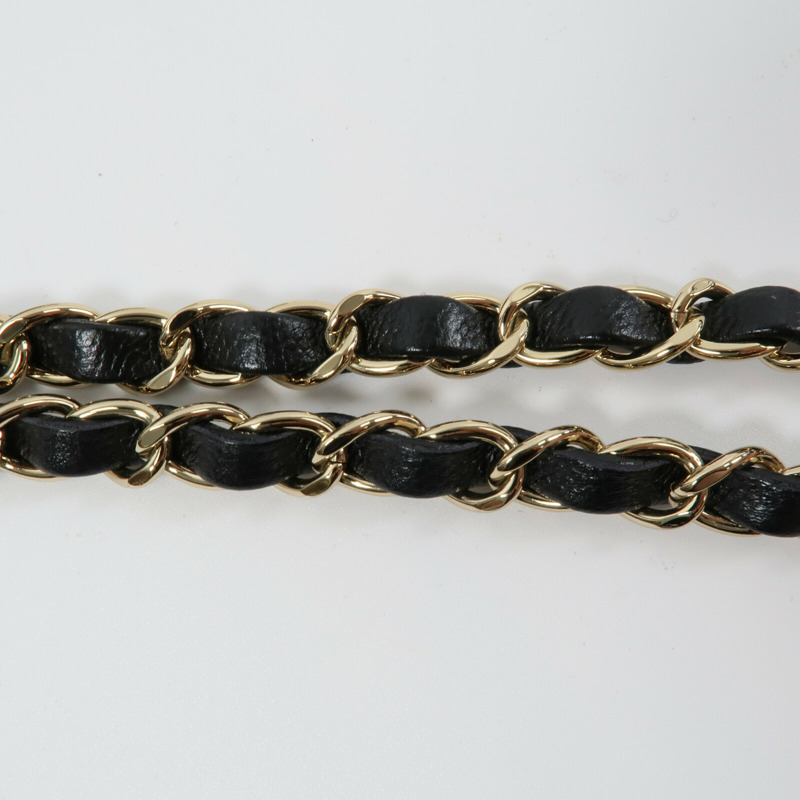 CHANEL 牛皮皮革Bucket Bag鏈帶肩背袋-11