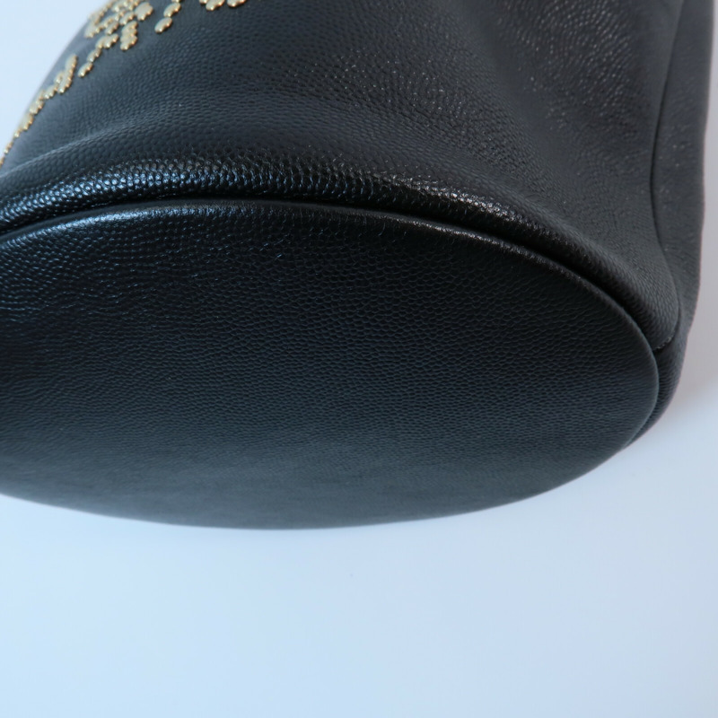 CHANEL 牛皮皮革Bucket Bag鏈帶肩背袋-14