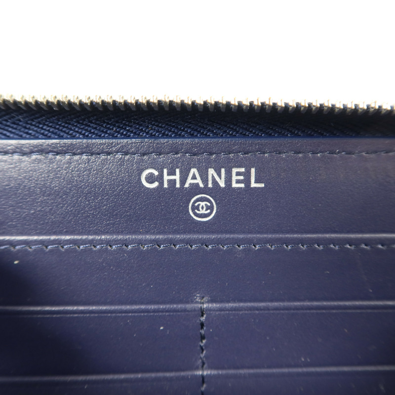 CHANEL 牛皮皮革Zipper Long Wallet長錢包-5