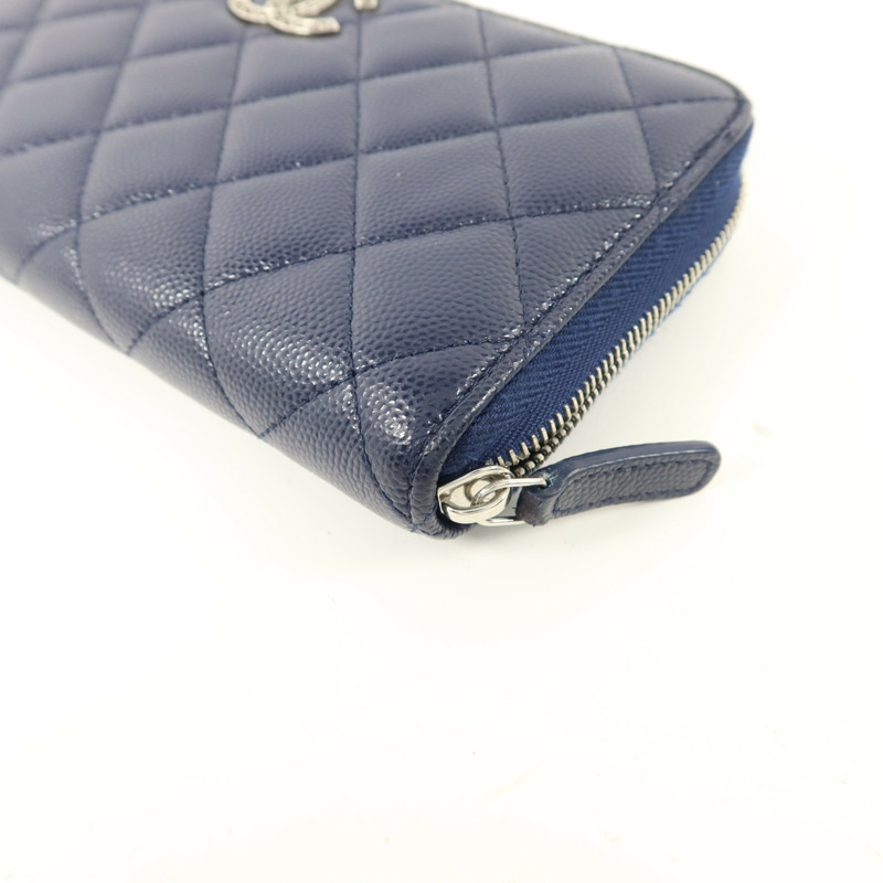 CHANEL 牛皮皮革Zipper Long Wallet長錢包-10