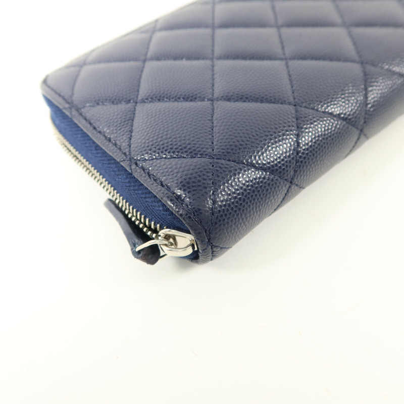 CHANEL 牛皮皮革Zipper Long Wallet長錢包-13