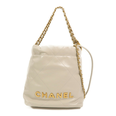 CHANEL 牛皮皮革Chanel 22 Mini鏈帶手挽肩背兩用袋