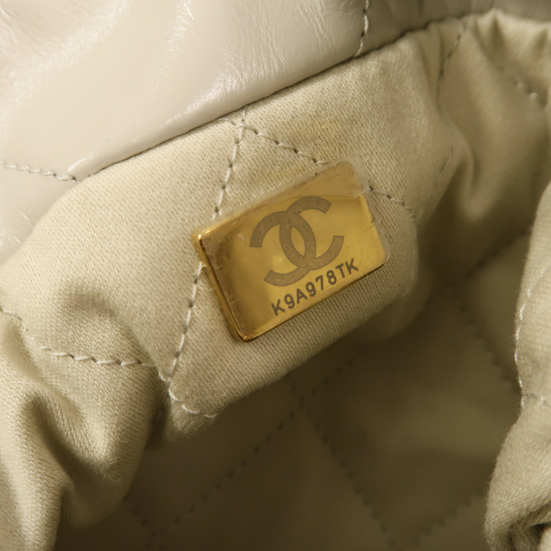 CHANEL 牛皮皮革Chanel 22 Mini鏈帶手挽肩背兩用袋-6