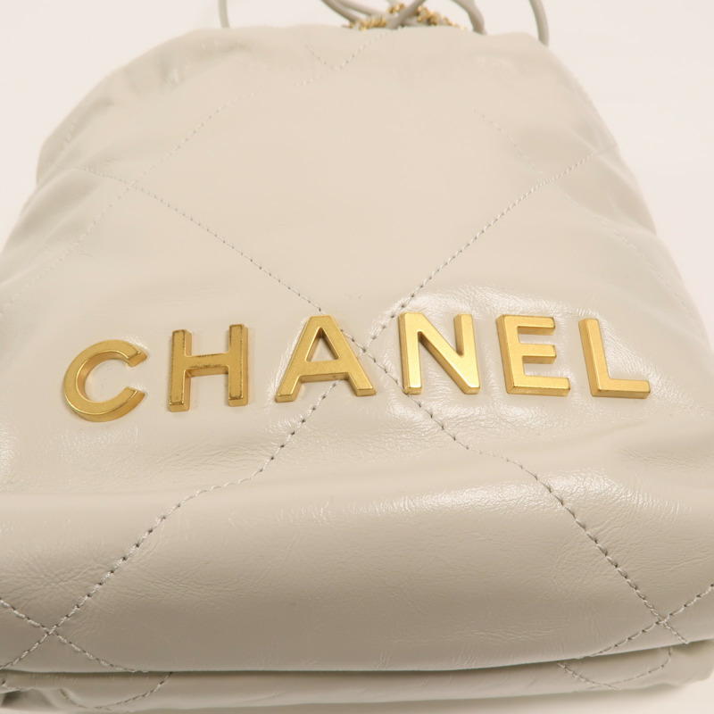 CHANEL 牛皮皮革Chanel 22 Mini鏈帶手挽肩背兩用袋-8