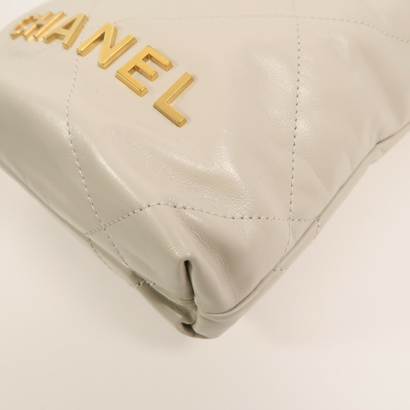 CHANEL 牛皮皮革Chanel 22 Mini鏈帶手挽肩背兩用袋-11