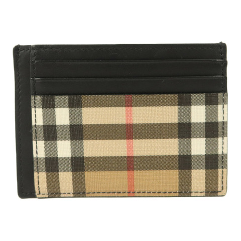 BURBERRY 牛皮皮革/塗層帆布Money Clip Card Case卡片套
