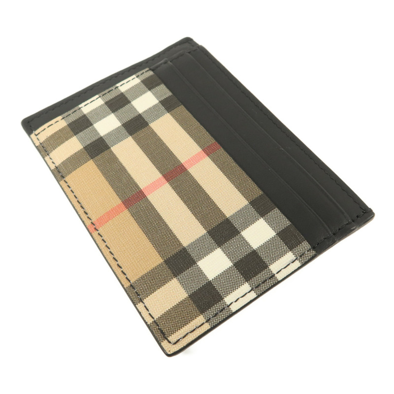 BURBERRY 牛皮皮革/塗層帆布Money Clip Card Case卡片套-3
