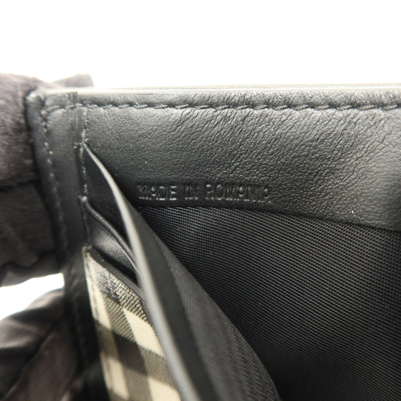 BURBERRY 牛皮皮革/塗層帆布Money Clip Card Case卡片套-6