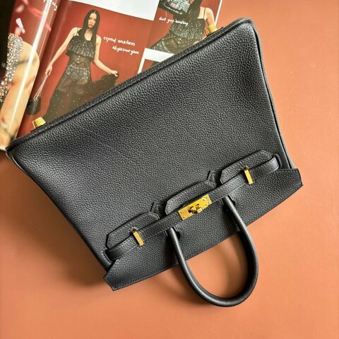 U刻 割愛釋出 ::HERMES:: 愛馬仕深藍色金釦 BIRKIN 25手提包 柏金包