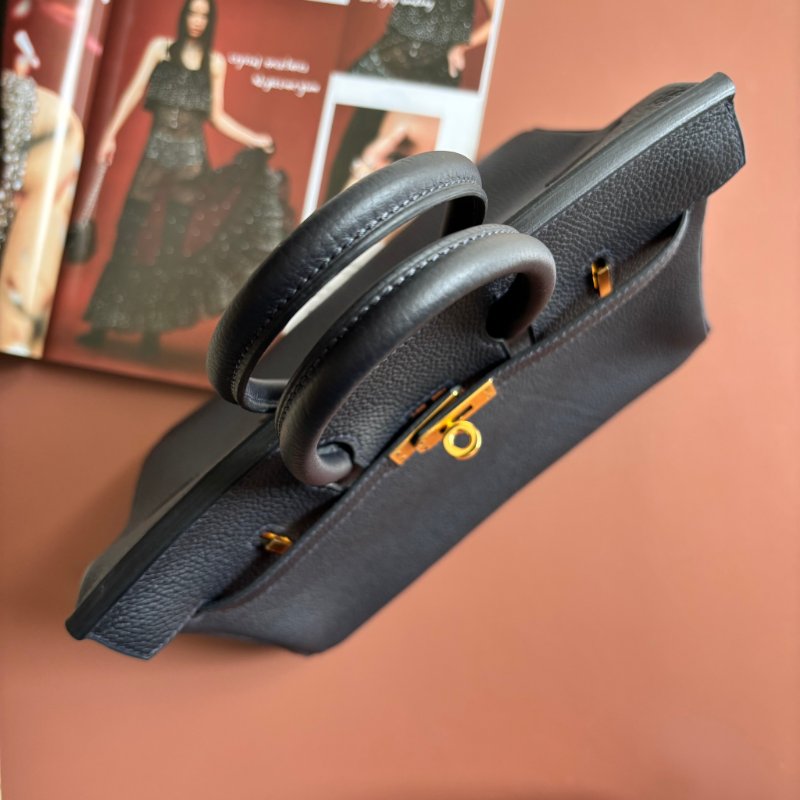 U刻 割愛釋出 ::HERMES:: 愛馬仕深藍色金釦 BIRKIN 25手提包 柏金包-1