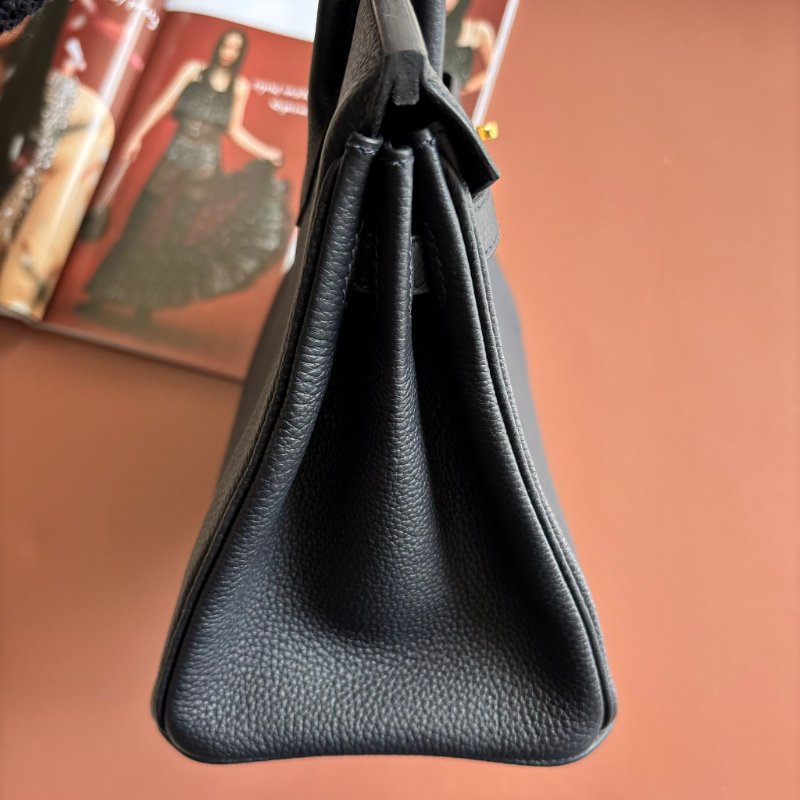 U刻 割愛釋出 ::HERMES:: 愛馬仕深藍色金釦 BIRKIN 25手提包 柏金包-4