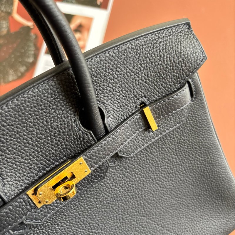 U刻 割愛釋出 ::HERMES:: 愛馬仕深藍色金釦 BIRKIN 25手提包 柏金包-8