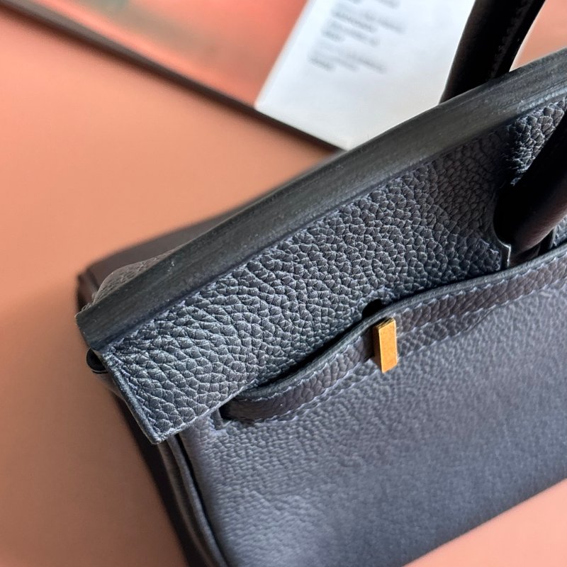 U刻 割愛釋出 ::HERMES:: 愛馬仕深藍色金釦 BIRKIN 25手提包 柏金包-9