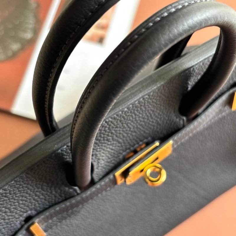 U刻 割愛釋出 ::HERMES:: 愛馬仕深藍色金釦 BIRKIN 25手提包 柏金包-10