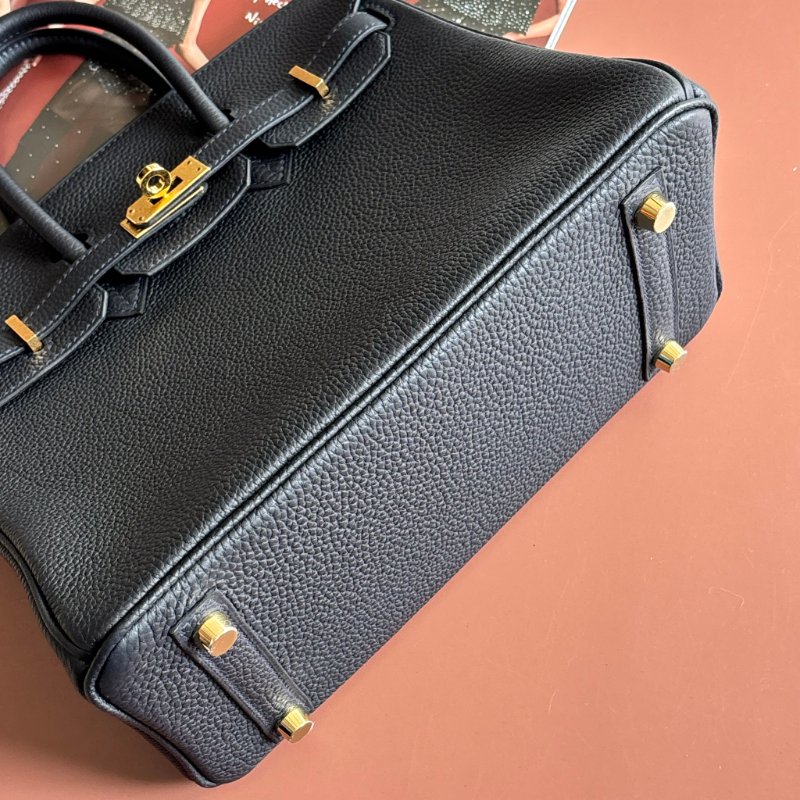 U刻 割愛釋出 ::HERMES:: 愛馬仕深藍色金釦 BIRKIN 25手提包 柏金包-12