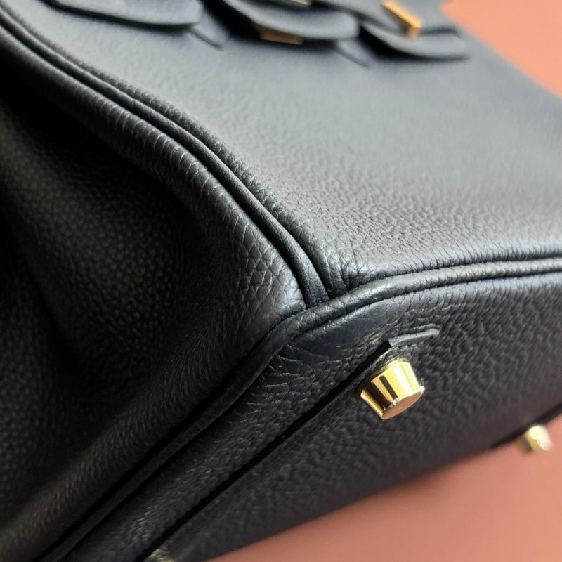 U刻 割愛釋出 ::HERMES:: 愛馬仕深藍色金釦 BIRKIN 25手提包 柏金包-16