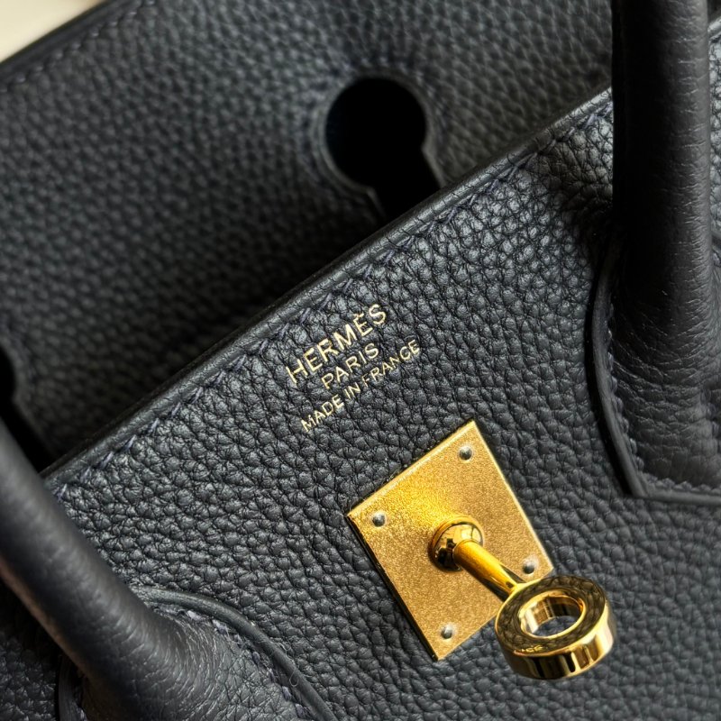 U刻 割愛釋出 ::HERMES:: 愛馬仕深藍色金釦 BIRKIN 25手提包 柏金包-17