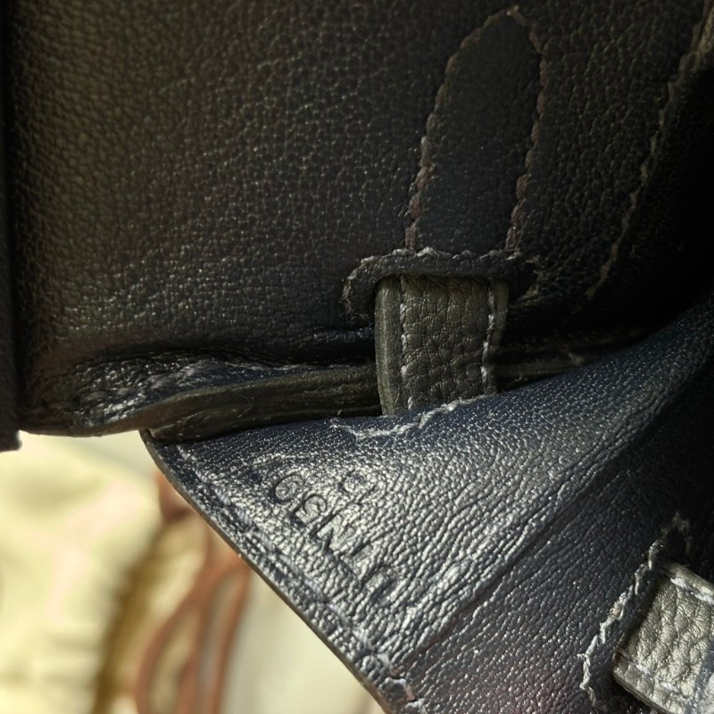 U刻 割愛釋出 ::HERMES:: 愛馬仕深藍色金釦 BIRKIN 25手提包 柏金包-19