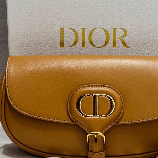 Dior迪奧Bobby橫版新月包全皮焦糖色金扣斜挎包 配件：塵袋盒子 尺寸21*12*5.5cm-5