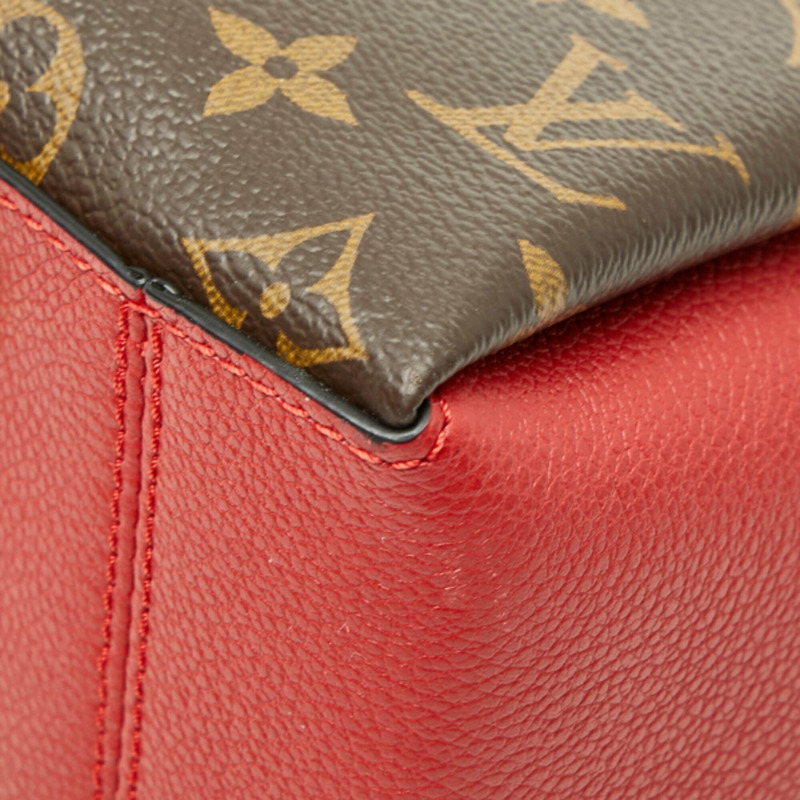 路易威登 Monogram Surenne MM 手提包、單肩包 M43773，棕色櫻桃紅皮革，女士款-3