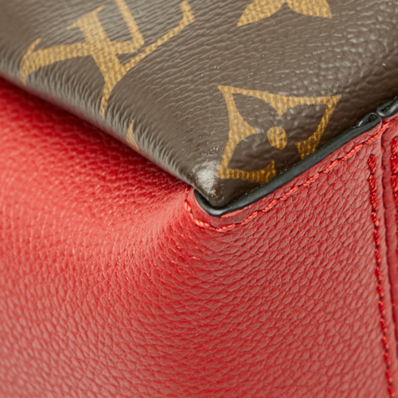 路易威登 Monogram Surenne MM 手提包、單肩包 M43773，棕色櫻桃紅皮革，女士款-6