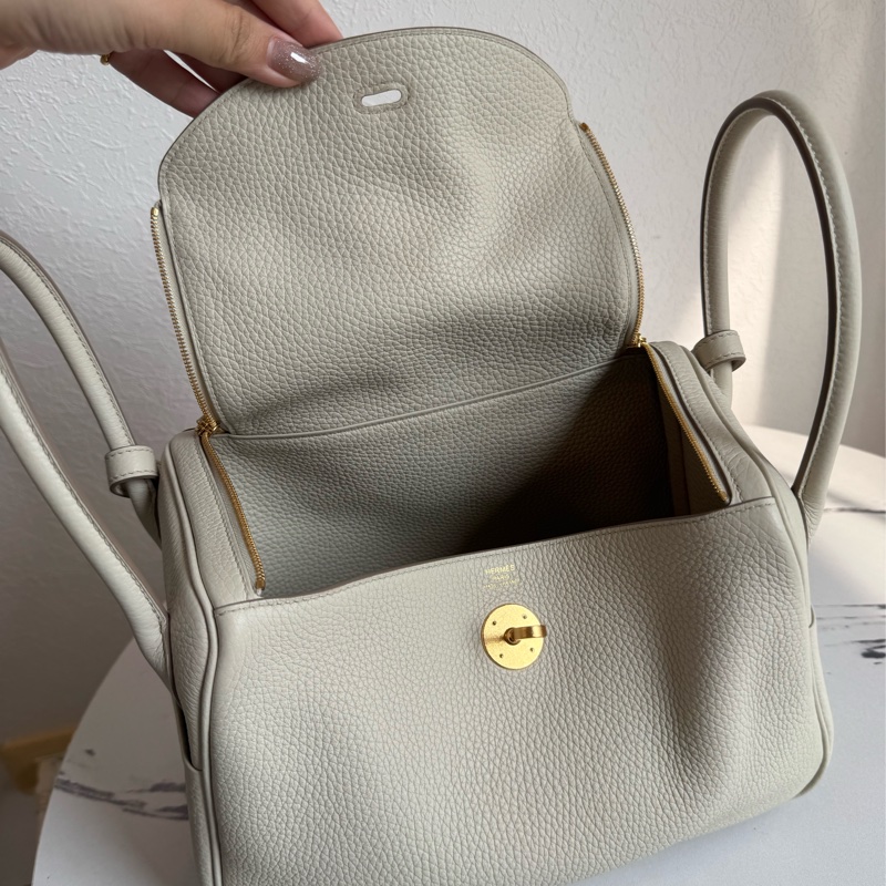 Hermes 8L冰川白金釦lindy26-14
