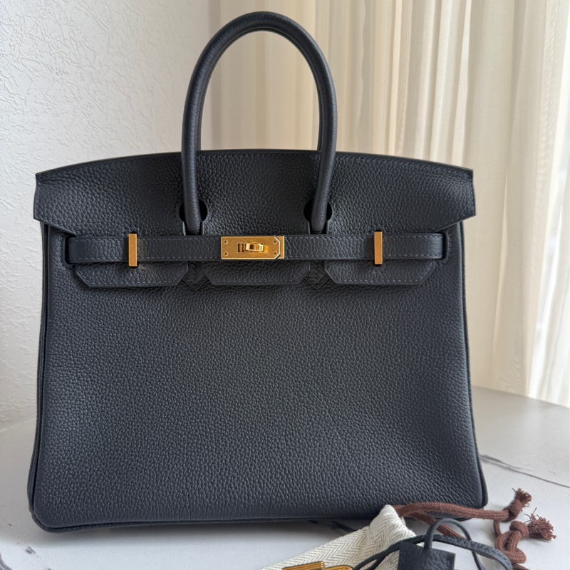 Hermes birkin25 鉑金 深藍金釦超級美-0