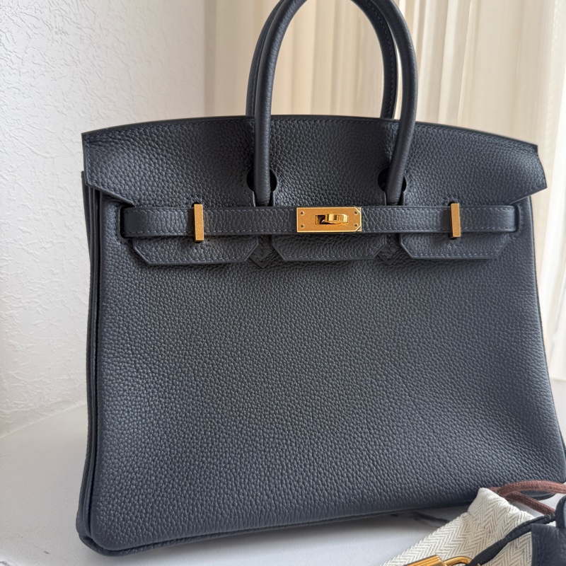 Hermes birkin25 鉑金 深藍金釦超級美-1
