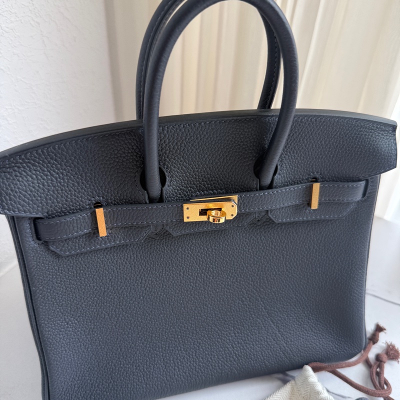 Hermes birkin25 鉑金 深藍金釦超級美-2