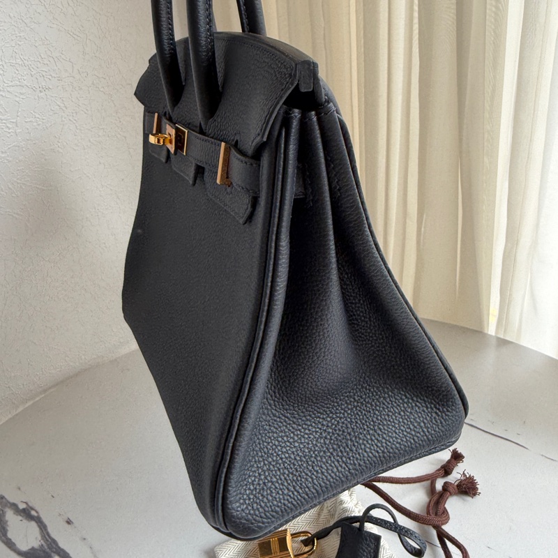 Hermes birkin25 鉑金 深藍金釦超級美-4