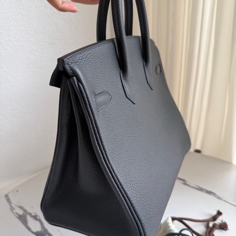 Hermes birkin25 鉑金 深藍金釦超級美-5