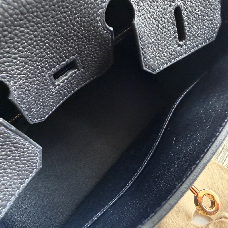 Hermes birkin25 鉑金 深藍金釦超級美-11