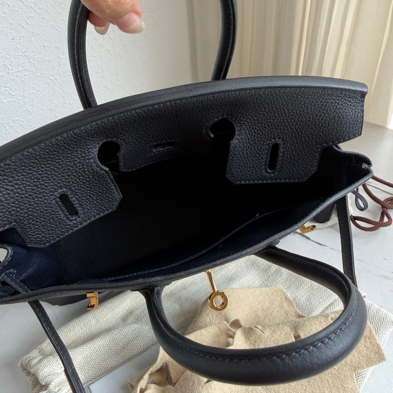 Hermes birkin25 鉑金 深藍金釦超級美-12