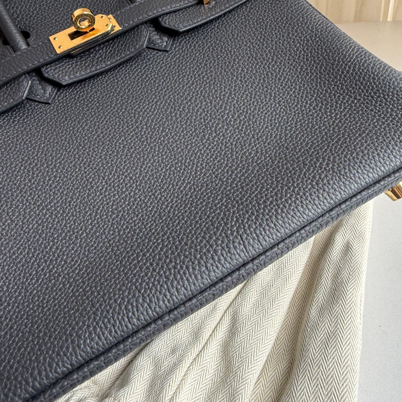 Hermes birkin25 鉑金 深藍金釦超級美-14