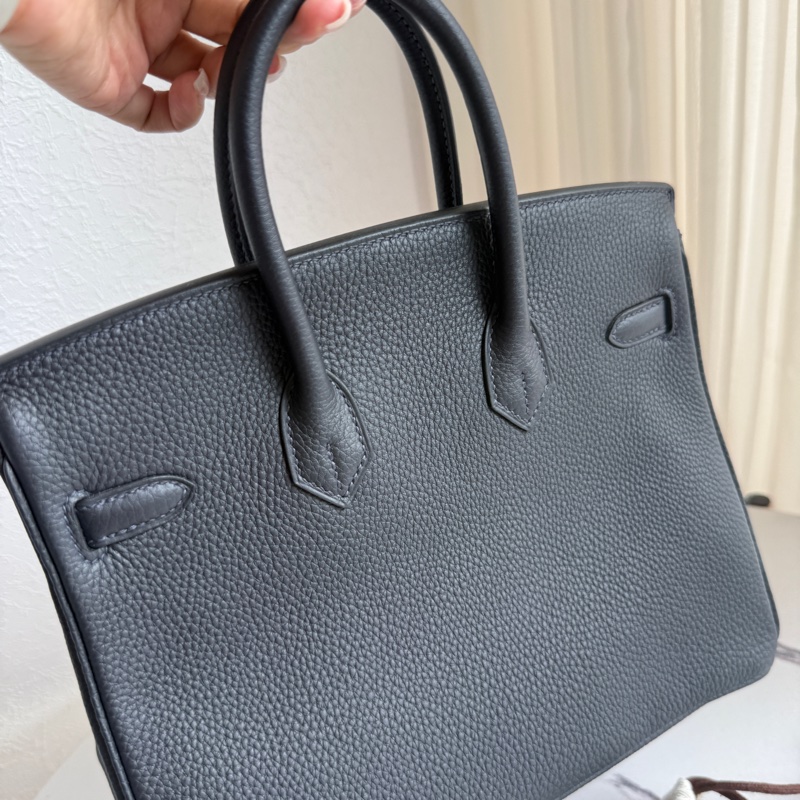 Hermes birkin25 鉑金 深藍金釦超級美-21