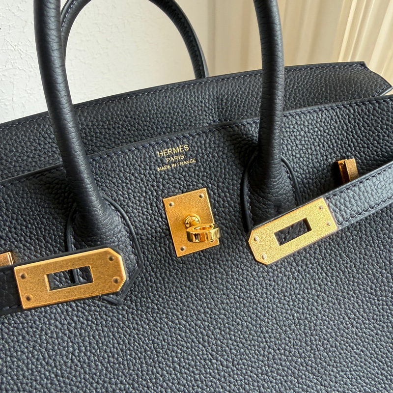 Hermes birkin25 鉑金 深藍金釦超級美-22
