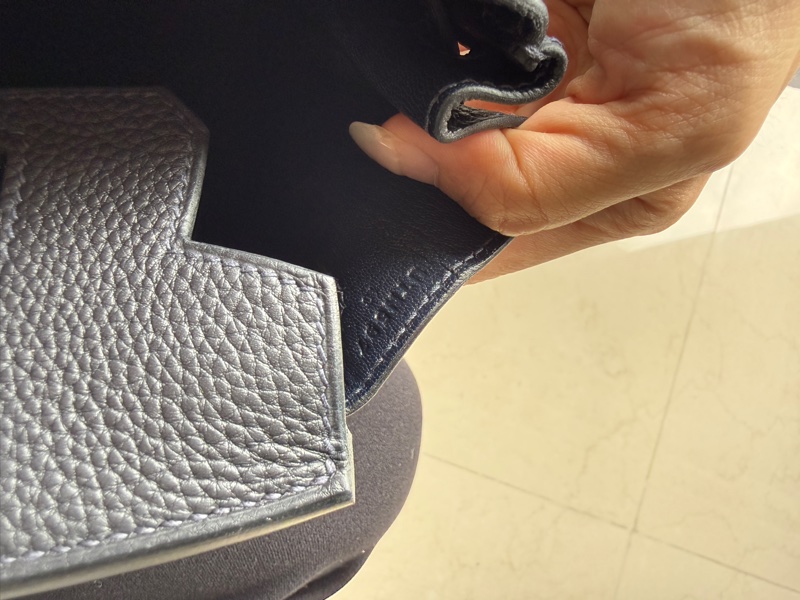 Hermes birkin25 鉑金 深藍金釦超級美-23