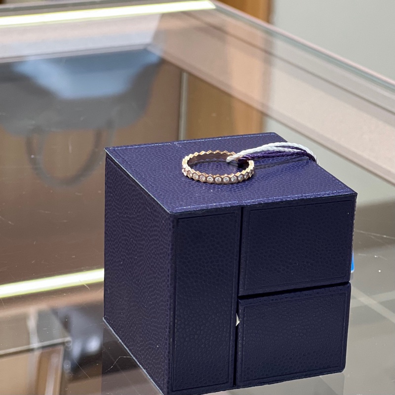 Chaumet尚美巴黎窄版玫瑰金满钻爱巢戒指-1