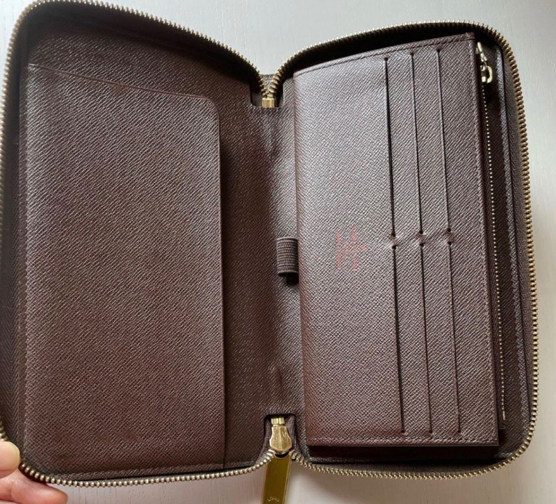 Louis Vuitton LDamier Zippy Organizer N60003長夾棋盤格有購買證 信用卡12張-1