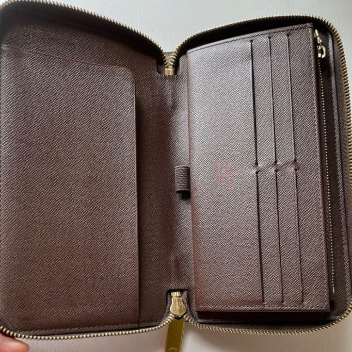Louis Vuitton LDamier Zippy Organizer N60003長夾棋盤格有購買證 信用卡12張-12