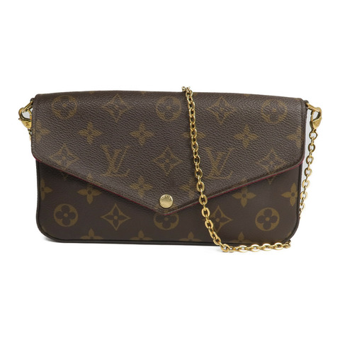 LOUIS VUITTON Monogram Pochette Felicie金扣鏈帶肩背袋