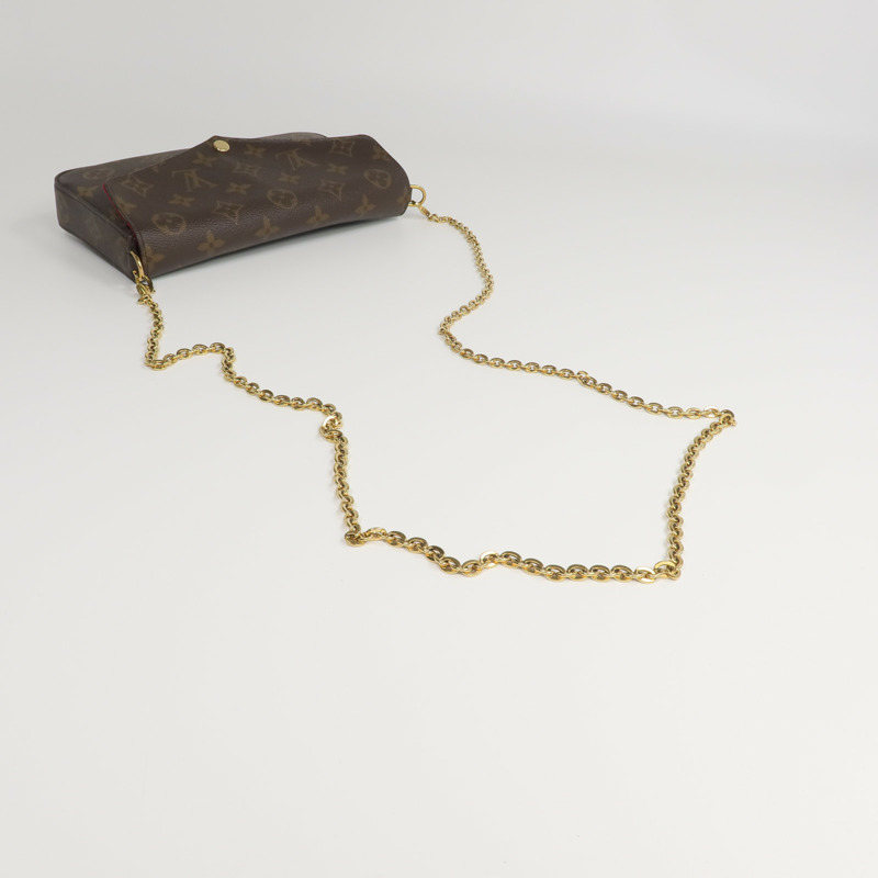 LOUIS VUITTON Monogram Pochette Felicie金扣鏈帶肩背袋-9