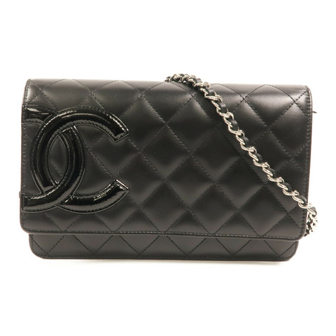 CHANEL 牛皮皮革Cambon Wallet on Chain鏈帶肩背袋