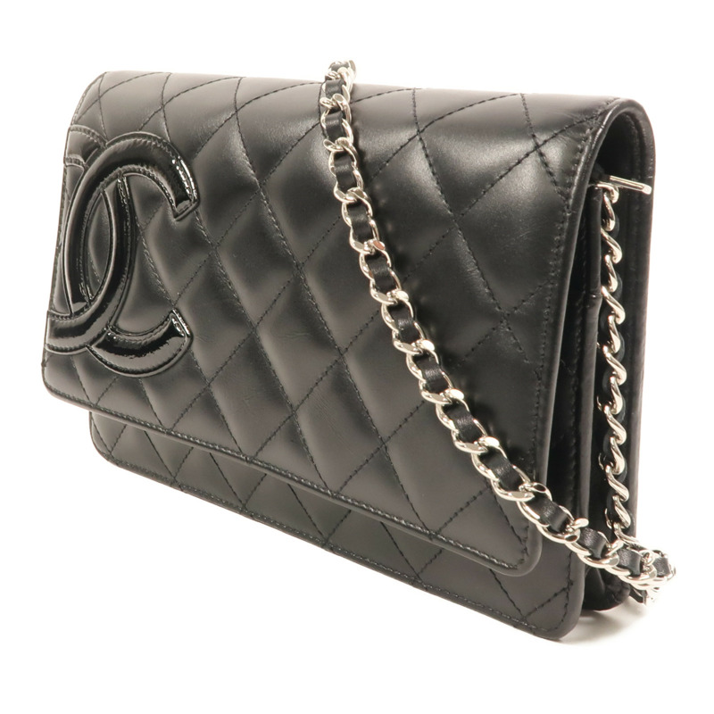 CHANEL 牛皮皮革Cambon Wallet on Chain鏈帶肩背袋-2