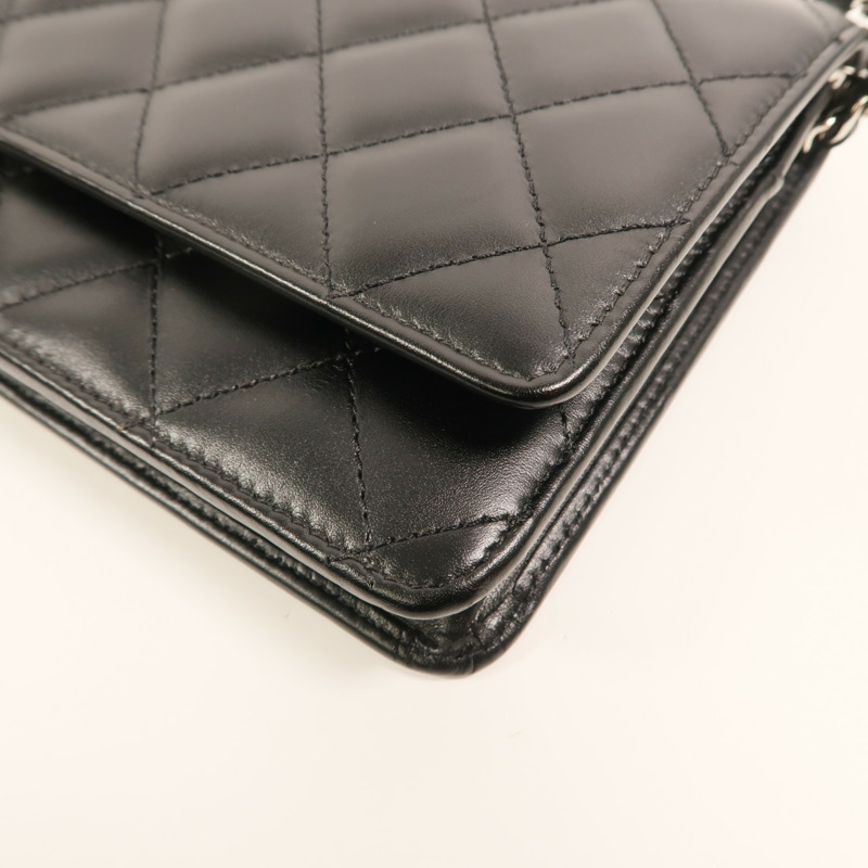 CHANEL 牛皮皮革Cambon Wallet on Chain鏈帶肩背袋-12