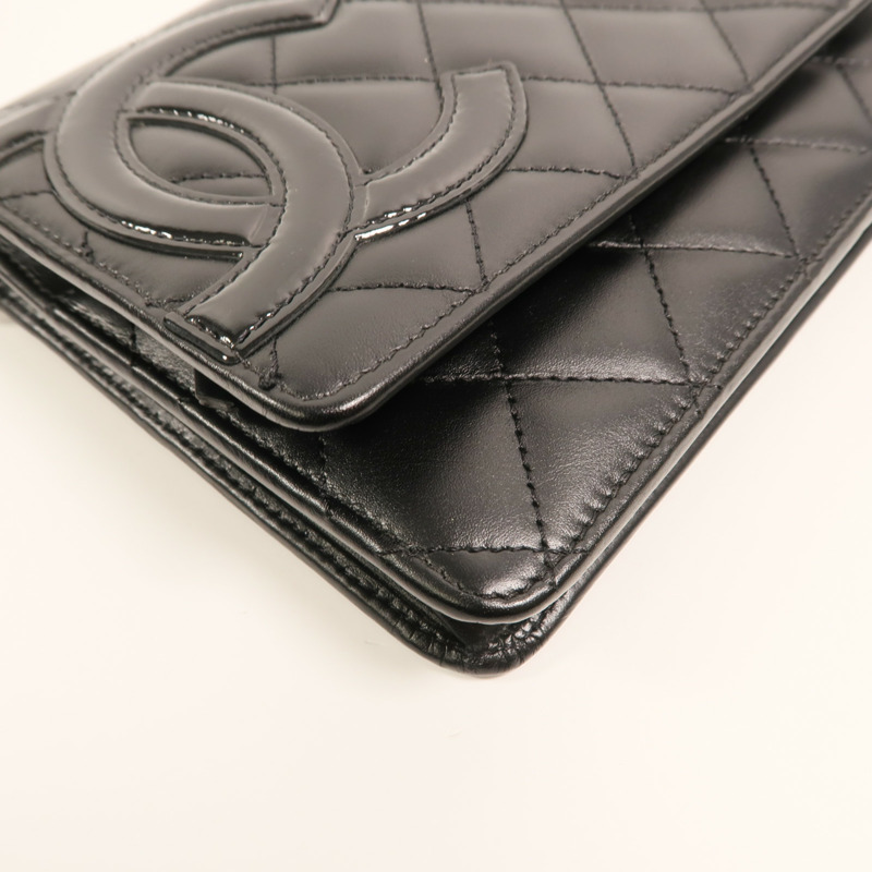 CHANEL 牛皮皮革Cambon Wallet on Chain鏈帶肩背袋-13