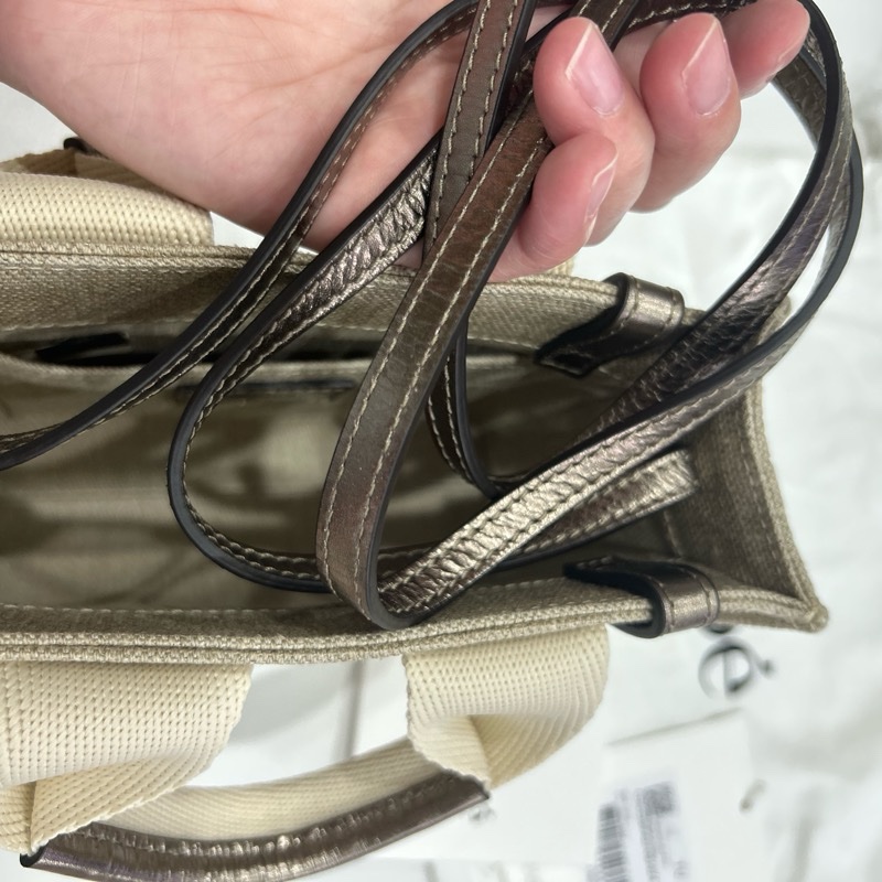 Chloe mini woody tote bag shiny grey古銅色-4