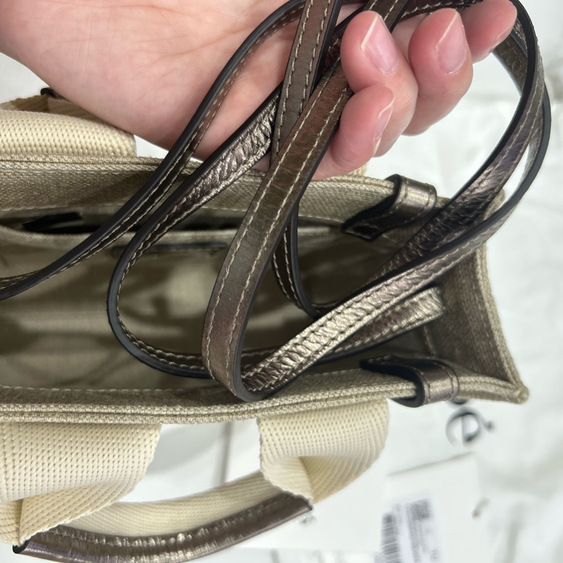 Chloe mini woody tote bag shiny grey古銅色-12