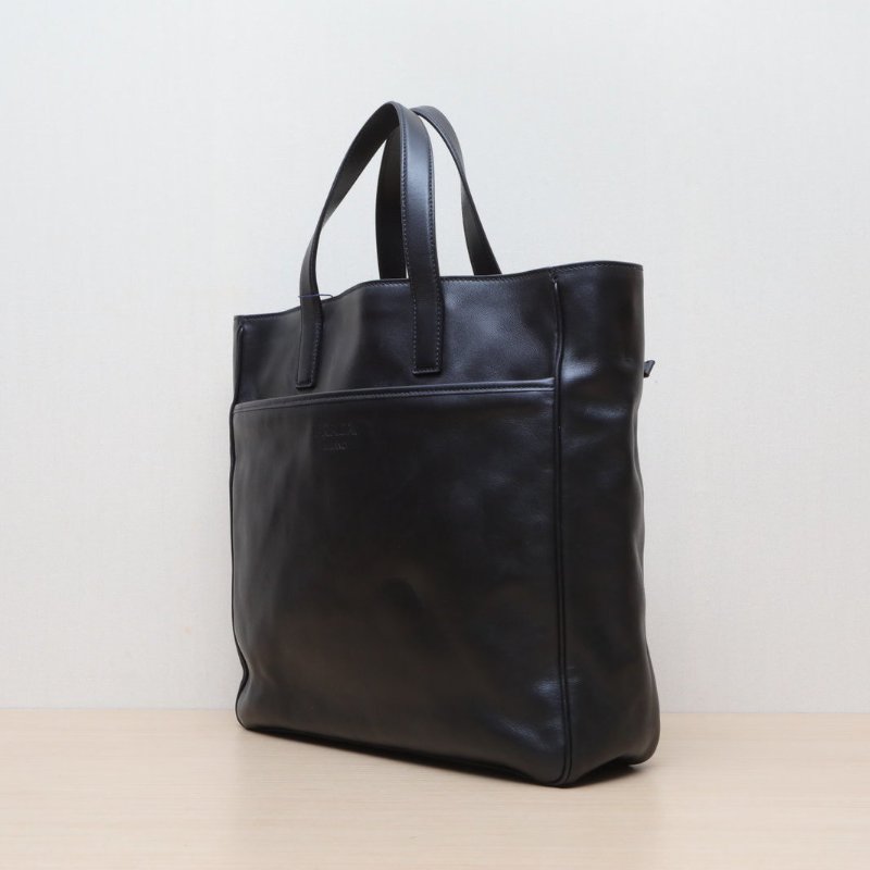 PRADA 黑色牛皮托特包手提包肩背包-4