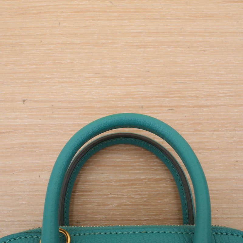 HERMES Bolide保齡球Mini19維羅納綠山羊皮D刻金扣肩背包-2